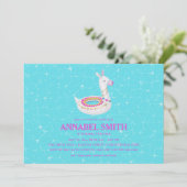 Llama Float Birthday Pool Party Kaart (Staand voorkant)