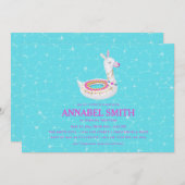 Llama Float Birthday Pool Party Kaart (Voorkant / Achterkant)
