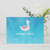 Llama Float Birthday Pool Party Kaart (Staand voorkant)