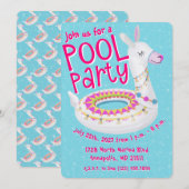 Llama Floaty Pool Feestje Kaart (Voorkant / Achterkant)
