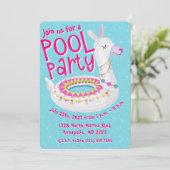 Llama Floaty Pool Party Kaart (Staand voorkant)
