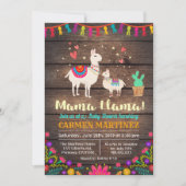 Llama Floral Baby shower Invitation Kaart (Voorkant)