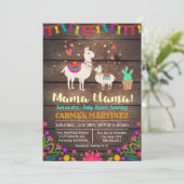 Llama Floral Baby shower Invitation Kaart (Staand voorkant)