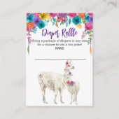 Llama Floria Fiesta Luier Raffle Baby shower Informatiekaartje (Voorkant)