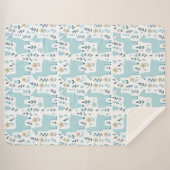 Llama & Flowers Sherpa Blanket - Customized Sizing Deken (Voorkant (horizontaal))