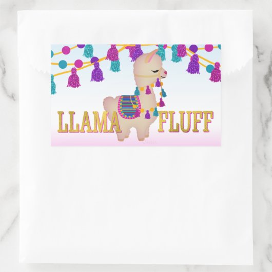 LLAMA FLUFF Cute Rechthoekige Sticker (Tas)