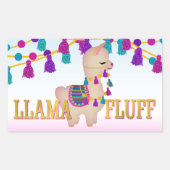 LLAMA FLUFF Cute Rechthoekige Sticker (Voorkant)