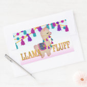 LLAMA FLUFF Cute Rechthoekige Sticker (Envelop)