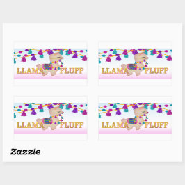 LLAMA FLUFF Cute Rechthoekige Sticker