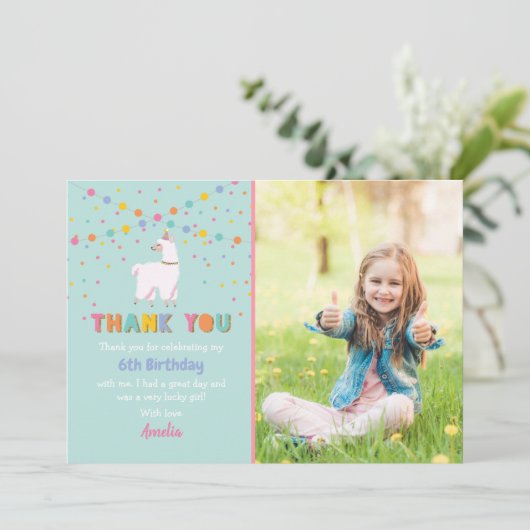 Llama Foto bedankt Kaart (Staand voorkant)