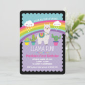 Llama Fun 1st Birthday Party Kaart (Staand voorkant)