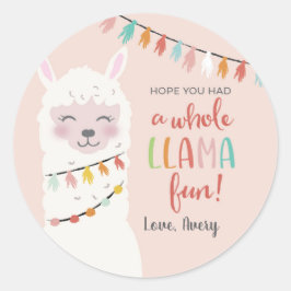 Llama Fun Birthday Hartelijk dank voor Ronde Stick Ronde Sticker