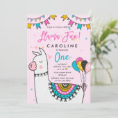 Llama Fun Birthday Party Kaart (Staand voorkant)