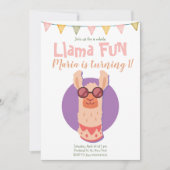 Llama Fun Cute Alpaca Birthday Uitnodiging (Voorkant)