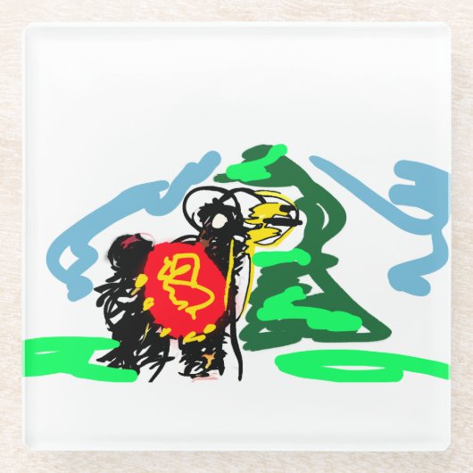 Llama fun glazen onderzetter (Voorkant)