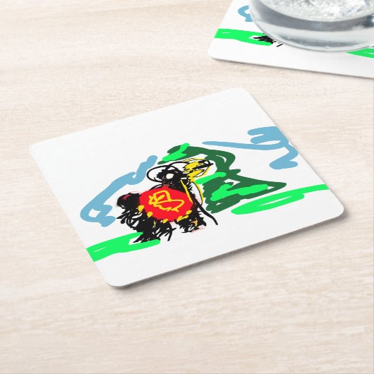 Llama  fun   kartonnen onderzetters (Schuin)