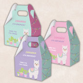 LLAMA FUN Lila en aqua Favor Box Bedankdoosjes
