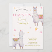 Llama Fun Llama thema verjaardag uitnodiging (Voorkant)