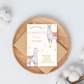 Llama Fun Llama thema verjaardag uitnodiging