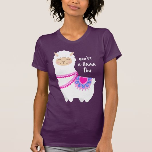 Llama fun pun Valentijn T-shirt (Voorkant)
