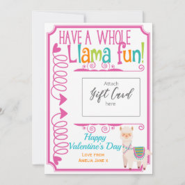 Llama Fun Valentijnsdag Money Gift Kaart Holder