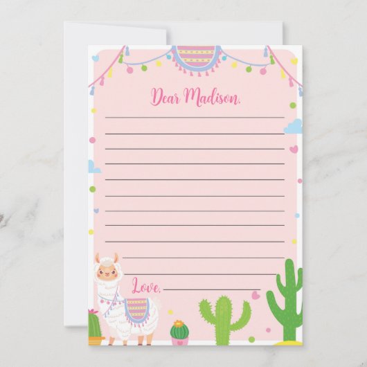 Llama Fun Verjaardag Tijd Capsule Note Bericht Kaa Bedankkaart (Voorkant)