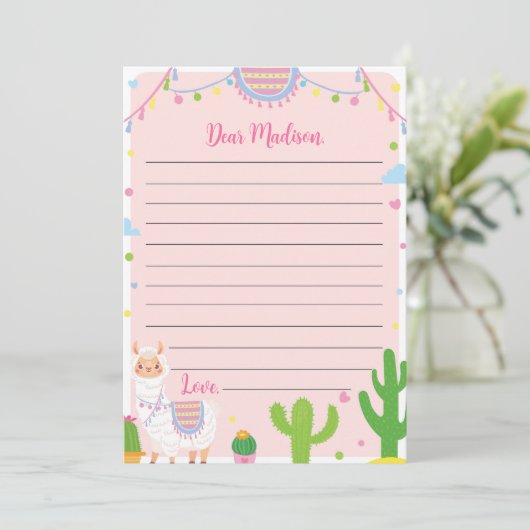 Llama Fun Verjaardag Tijd Capsule Note Bericht Kaa Bedankkaart (Staand voorkant)