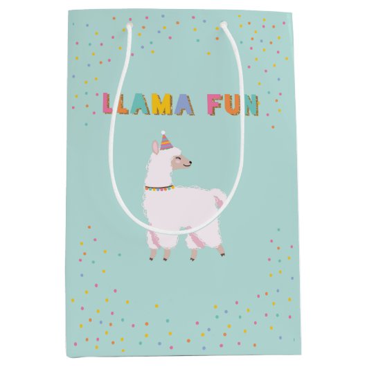 Llama Fun verjaardagscadezak Medium Cadeauzakje (Voorkant)