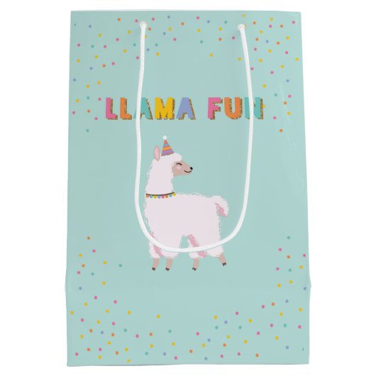 Llama Fun verjaardagscadezak Medium Cadeauzakje (Achterkant)