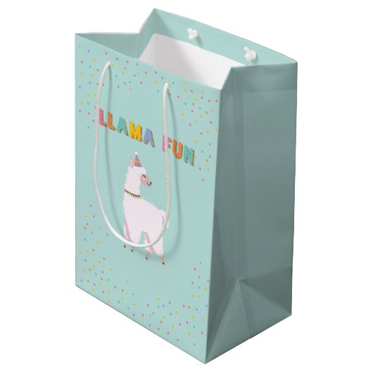Llama Fun verjaardagscadezak Medium Cadeauzakje (Achterkant Gekanteld)