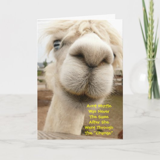 Llama Funny Birthday Card Kaart (Voorkant)