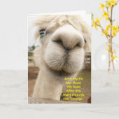 Llama Funny Birthday Card Kaart (Gele Bloem)