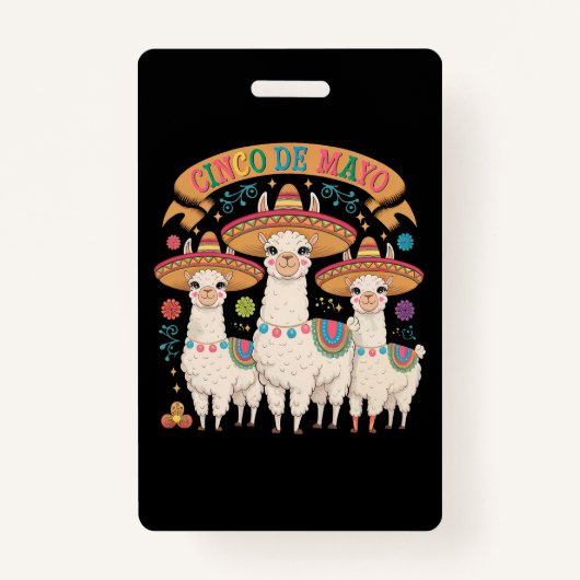Llama Funny Cinco De Mayo Fiesta Party Badge (Voorkant)