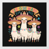 Llama Funny Cinco De Mayo Fiesta Party Raamsticker (Vel)