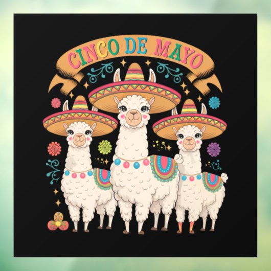 Llama Funny Cinco De Mayo Fiesta Party Raamsticker (Vel 3)