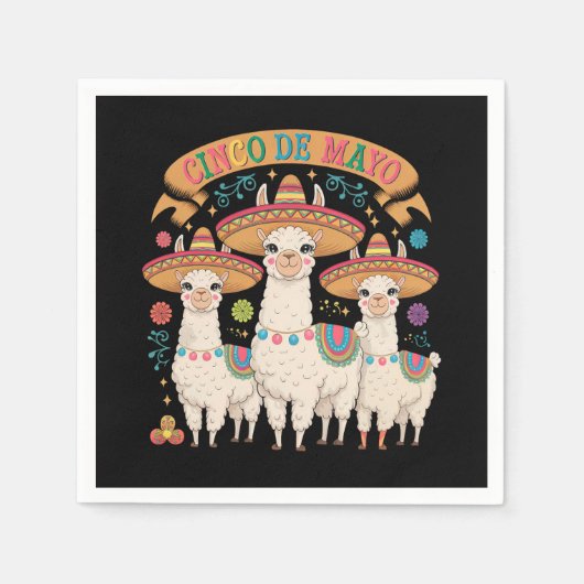 Llama Funny Cinco De Mayo Fiesta Party Servet (Voorkant)