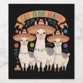 Llama Funny Cinco De Mayo Fiesta Party Wijn Etiket (Enkel label)
