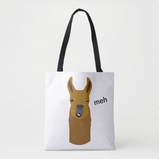 Llama Funny Face Tote Bag (Voorkant)