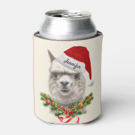 Llama Funny kerststooking Stuffer Santa Hat Blikjeskoeler