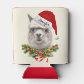 Llama Funny kerststooking Stuffer Santa Hat Blikjeskoeler (Achterkant)