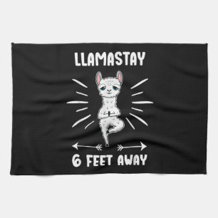 Llama  Funny Llama Blijf 6 Feet Away T-shirt Theedoek