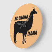LLAMA GEEN DRAMA WALL CLOCK GROTE KLOK (Hoek)