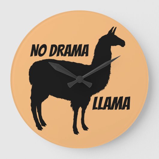 LLAMA GEEN DRAMA WALL CLOCK GROTE KLOK (Voorkant)