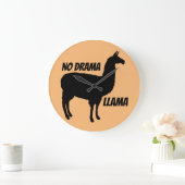 LLAMA GEEN DRAMA WALL CLOCK GROTE KLOK (Huis)