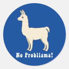 Llama: "Geen probleem!" Ronde Sticker