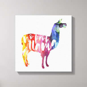 Llama. Geen Probllama. Geen prob-lama. Funny Sayin Canvas Afdruk