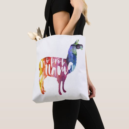 Llama. Geen Probllama. Geen prob-lama. Funny Sayin Tote Bag (Dichtbij)
