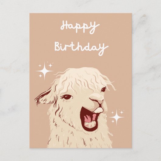 Llama Gefeliciteerd Briefkaart (Voorkant)
