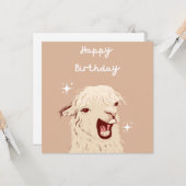 Llama Gefeliciteerd Kaart (Voorkant / Achterkant in situ)