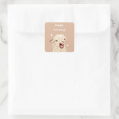 Llama Gefeliciteerd Vierkante Sticker (Tas)